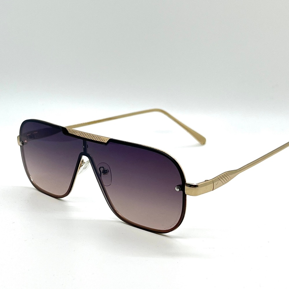 Aviator Sunglasses Gold Frame Brown Gradient Lens Fashion Sun Glasses Lentes New
